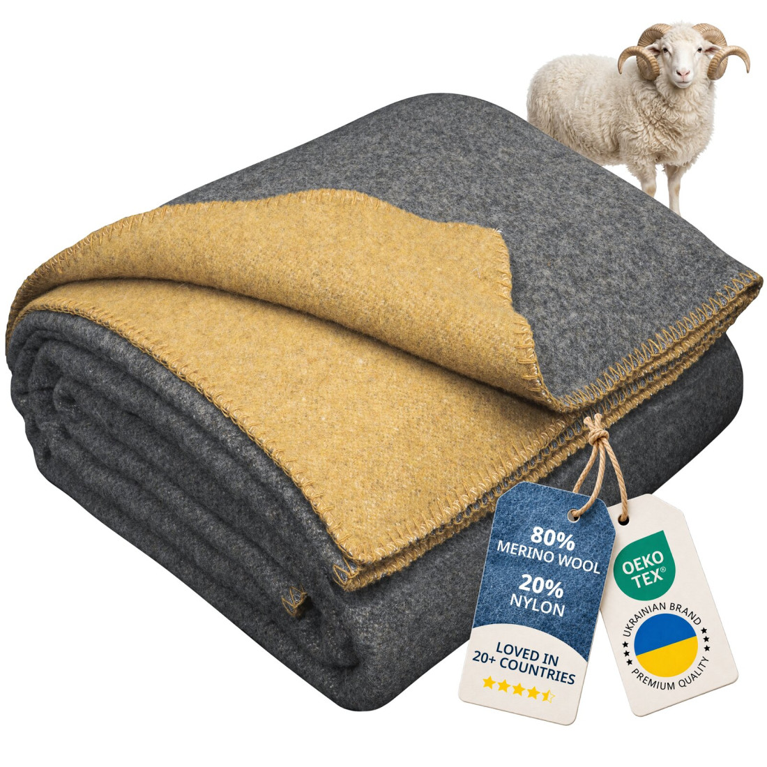 Koc z 80% wełny merino