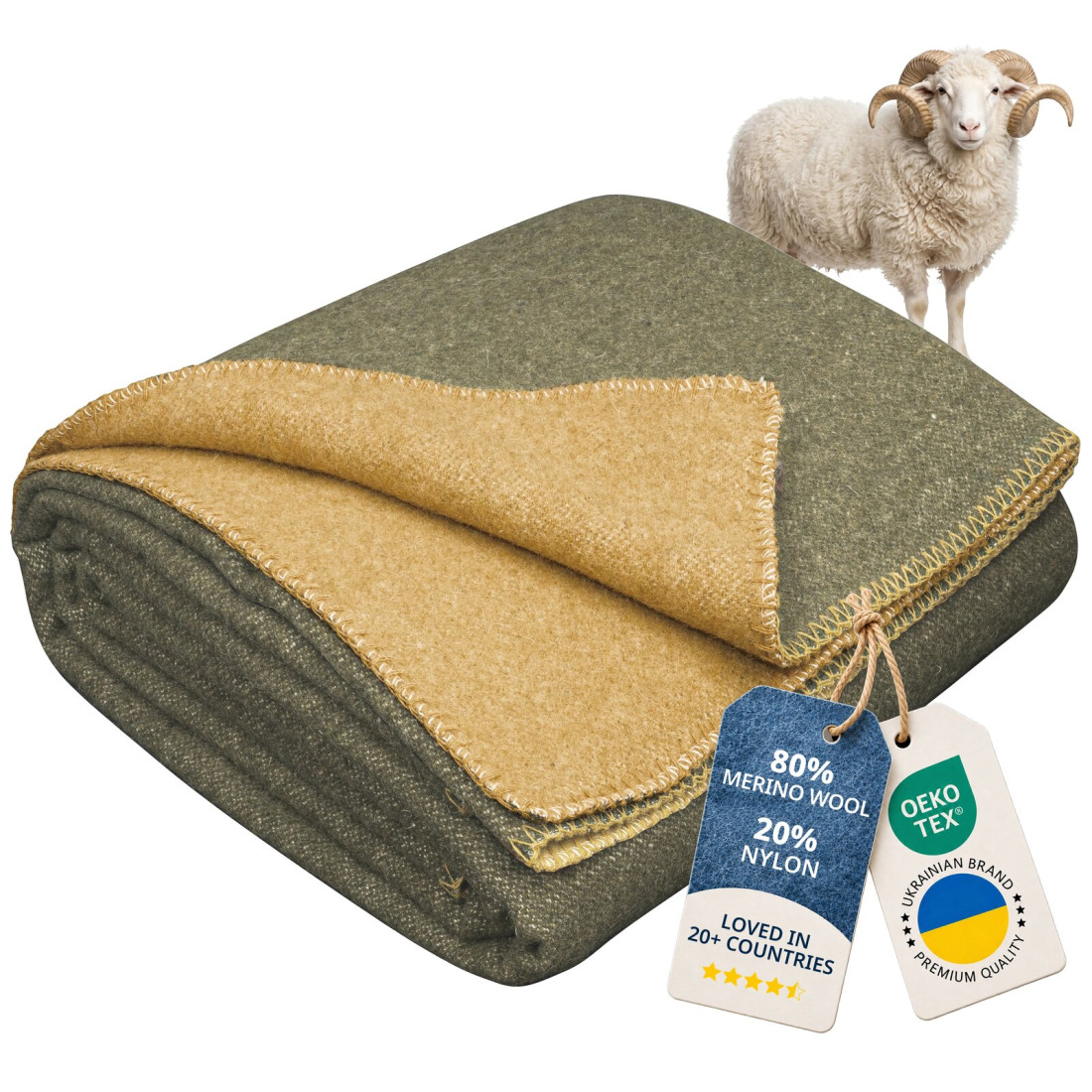 Koc z 80% wełny merino