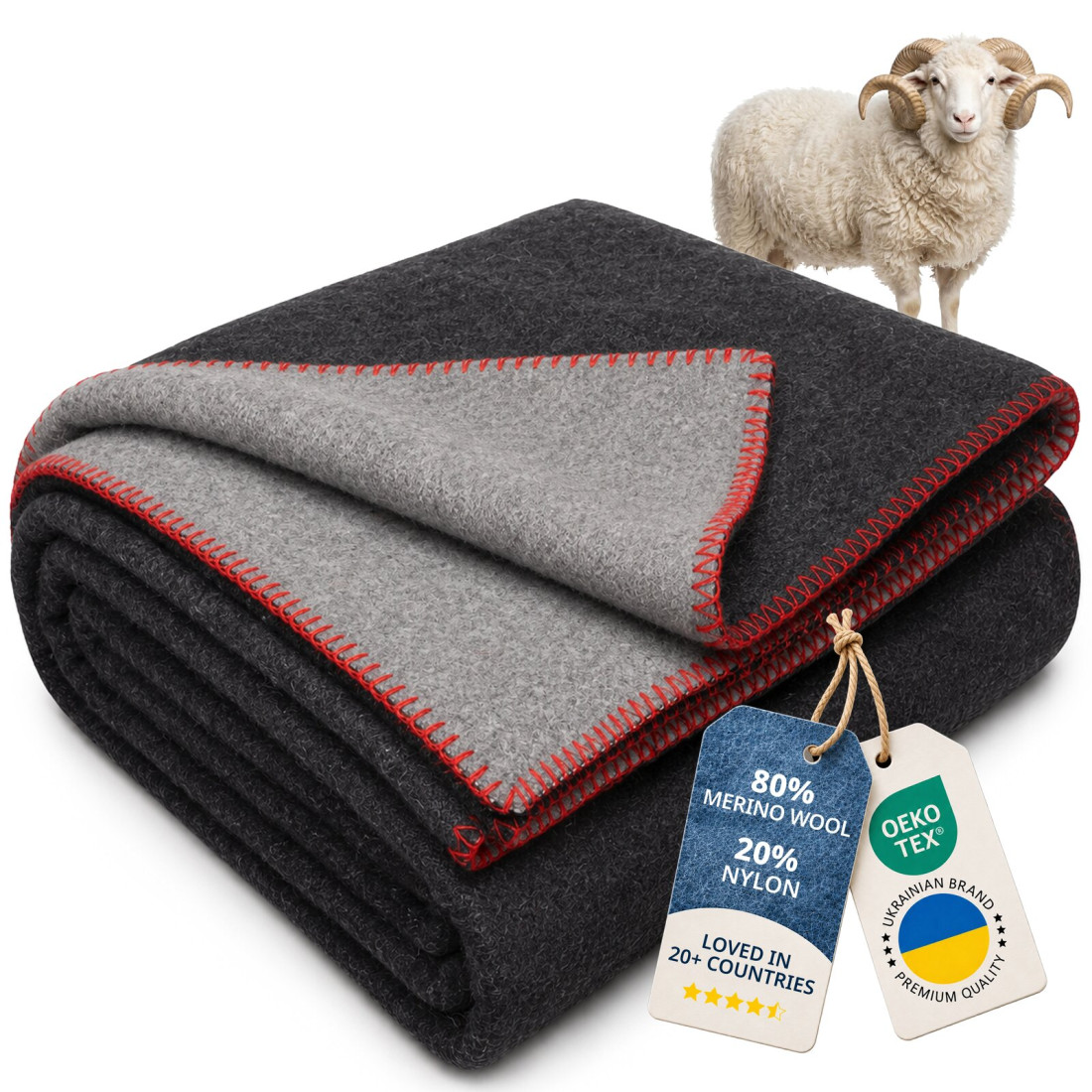 Koc z 80% wełny merino