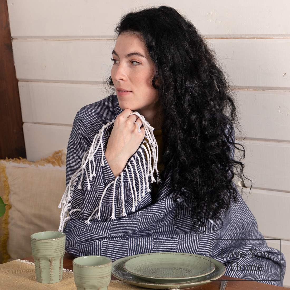 Koc z mieszanki bawełny w kwadraty i romby · 5