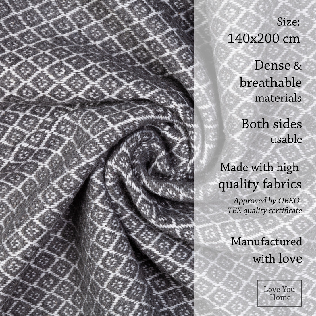 Koc z mieszanki bawełny z geometrycznym wzorem · 4