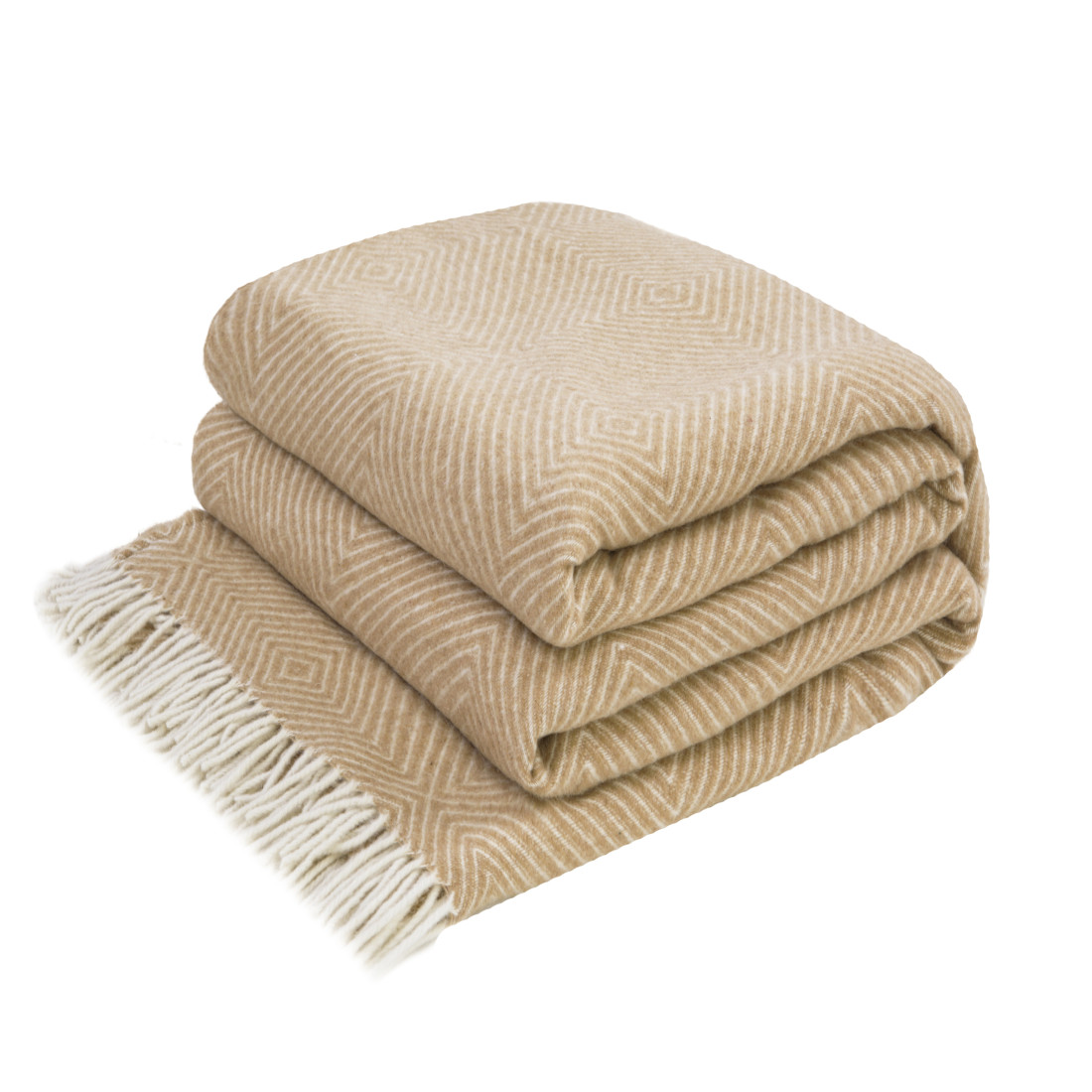Koc z wełny merino w romby