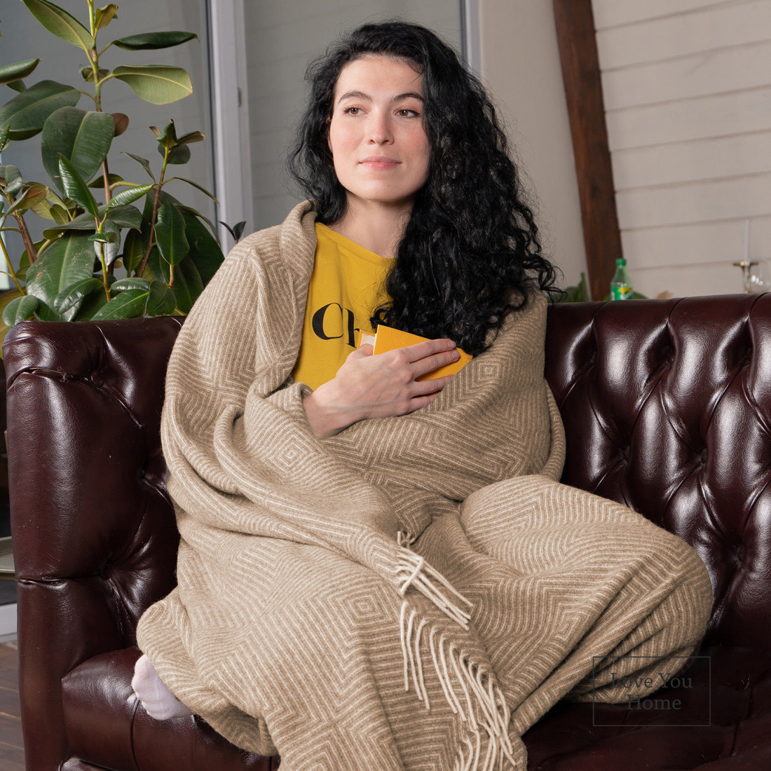 Koc z wełny merino w romby · 4