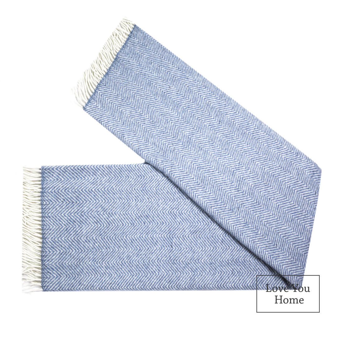 Koc z wełny merino ze wzorem chevron w narożnikach · 5