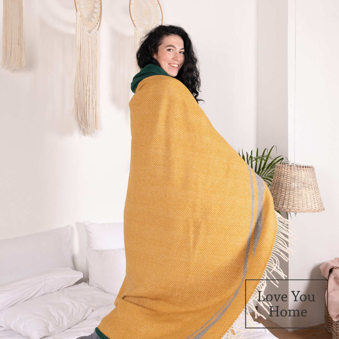 Koc z wełny merino w paski · 5